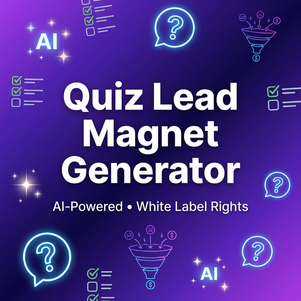 White Label SaaS software: Quiz Lead Magnet Generator